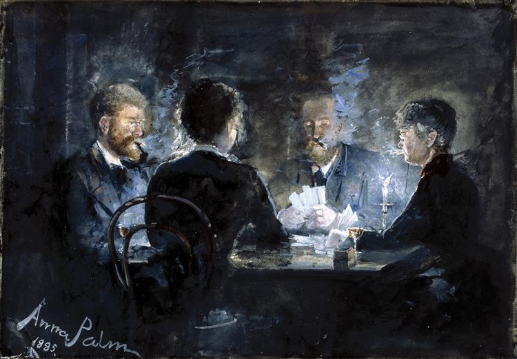 A Game of L'hombre in Brøndums Hotel, 1885 - Anna Palm de Rosa