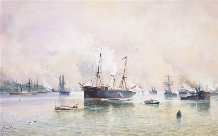 Ship at Strömmen, c.1890 - Анна Пальм де Роса