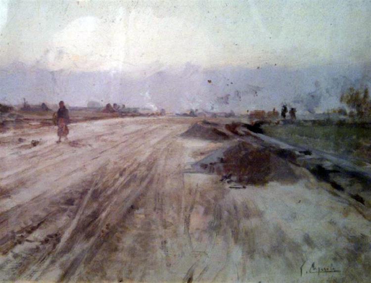 An almost deserted road - Vincenzo Caprile