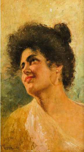Portrait of a woman, 1889 - Vincenzo Caprile