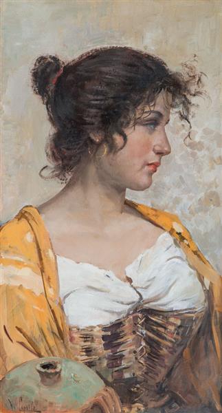 Portrait of a neapolitan woman, 1898 - Винченцо Каприле