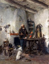 The figurine maker (1st version) - Girolamo Induno