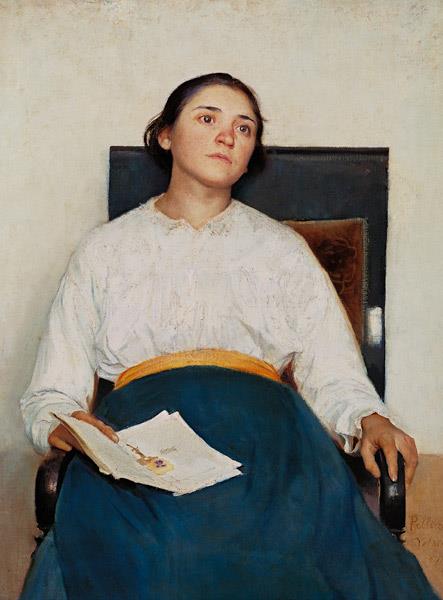 Memory of a pain (Portrait of Santina Negri), 1889 - Giuseppe Pellizza da Volpedo