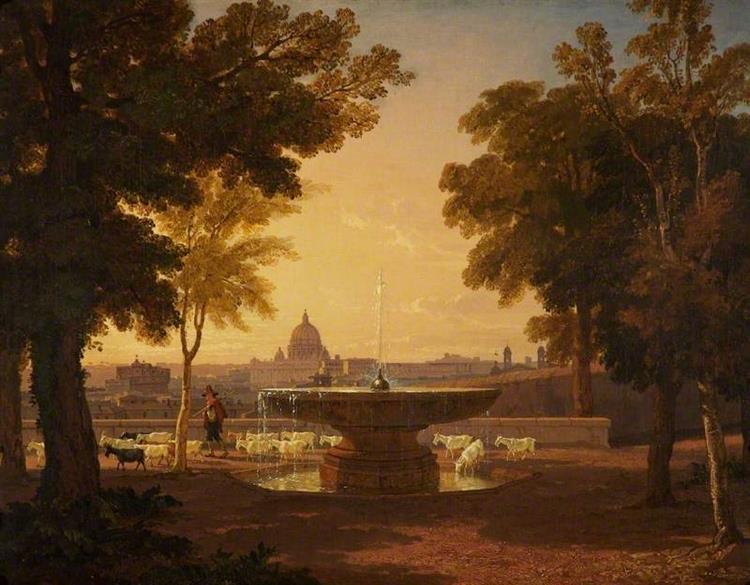 A Distant View of Saint Peter's, Rome, c.1828 - Penry Williams