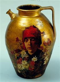 Pitcher with figures of women among the flowers - Сильвестро Лега
