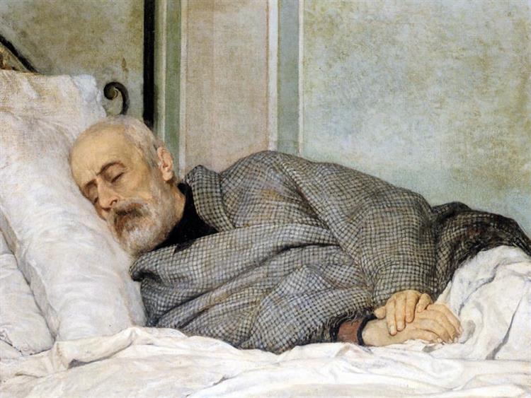 The Dying Mazzini, 1873 - Silvestro Lega