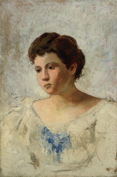 Portrait of a young girl, 1910 - Alessandro Milesi
