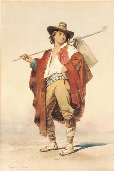 An Italian peasant, 1856 - Карл Хаг