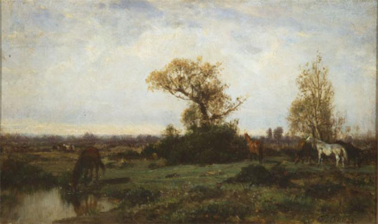 Grazing horses, c.1865 - Філіппо Паліцці