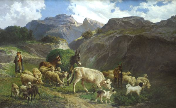 Shepherd with herds, 1883 - Филиппо Палицци