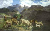 Shepherd with herds - Філіппо Паліцці