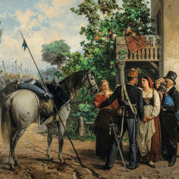 The departure for the field, 1866 - Gerolamo Induno