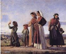 On the way to the church - Cristiano Banti