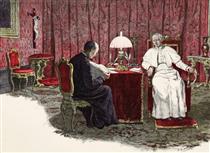 The Camerlengo reading the newspapers to the Pope - Enrico Nardi