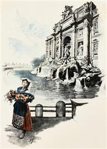 View of the Trevi Fountain in Rome - Enrico Nardi