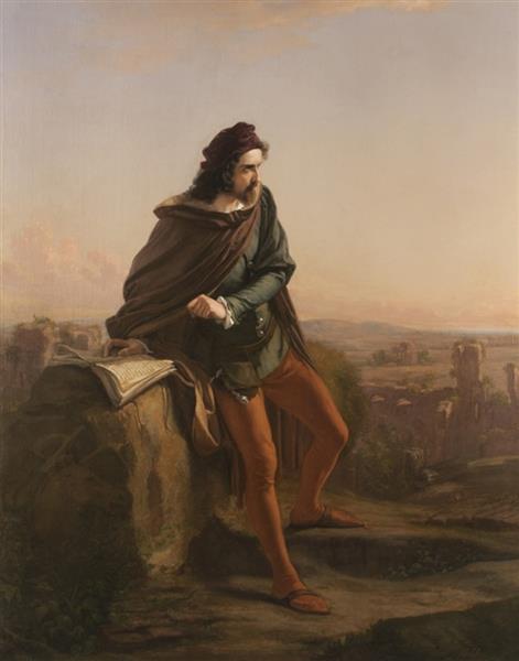 Cola di Rienzi that from the heights of Rome contemplates its ruins, 1855 - Федерико Фаруффини