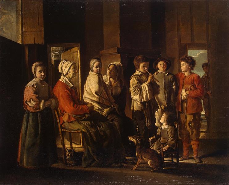 La Visite à la grand-mère, c.1640 - Hermanos Le Nain
