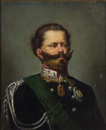 Portrait of Vittorio Emanuele II, king of Sardinia, in full uniform - Angelo Inganni