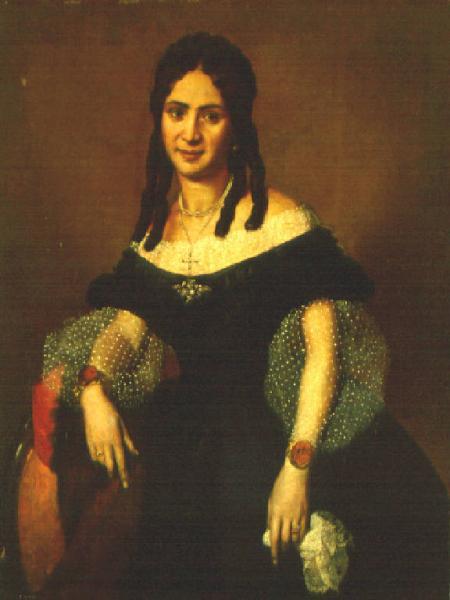 Portrait of the artist's wife, Amanzia Guérillot, c.1860 - c.1869 - Angelo Inganni