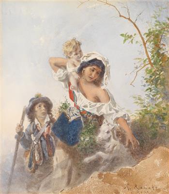 Italian shepherd family, c.1857 - c.1876 - Anton Romako