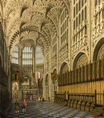 An Interior View of the Henry VII Chapel Westminster Abbey - Canaletto
