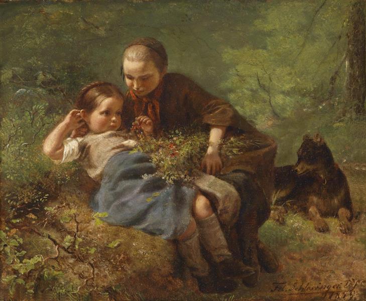 Children in the woods, 1859 - Felix Schlesinger