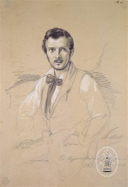 Portrait of Eduard Agricola, 1835 - Leopold Pollak