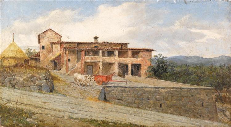 Farmers' house in Castiglioncello, 1864 - Odoardo Borrani