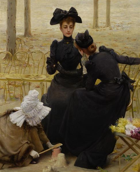 Conversation in the Jardin Du Luxembourg, 1892 - Vittorio Matteo Corcos