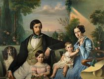 Pietro Stanislao Parisi with family - Giuseppe Tominz