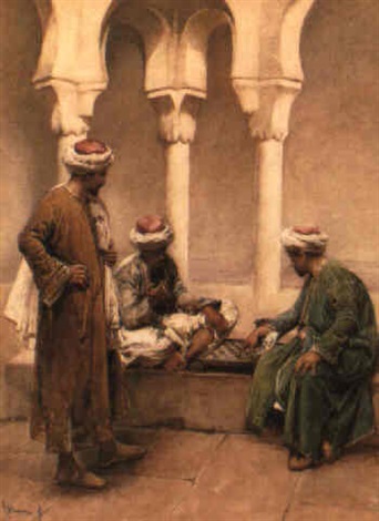 Arabs playing chess, 1887 - Gustavo Simoni