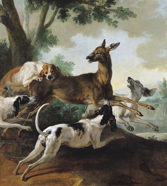 A Deer Chased by Dogs, 1725 - Jean-Baptiste Oudry