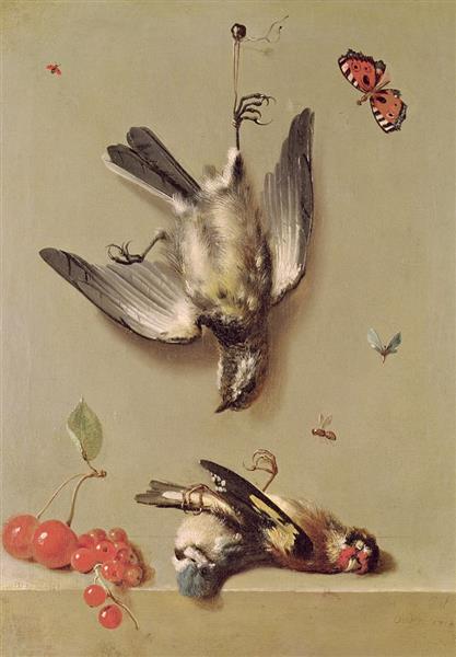 Still Life of Dead Birds and Cherries - Jean-Baptiste Oudry