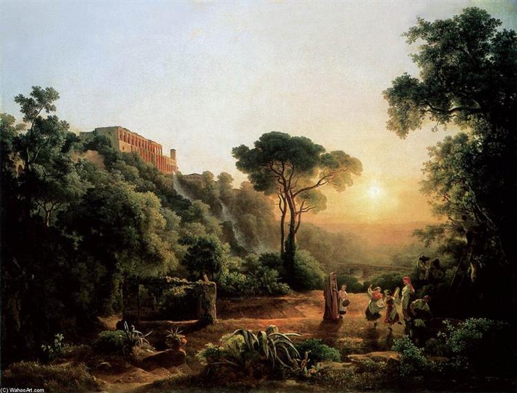 Landscape Near Tivoli With Vintager Scens, 1846 - Károly Markó the Elder