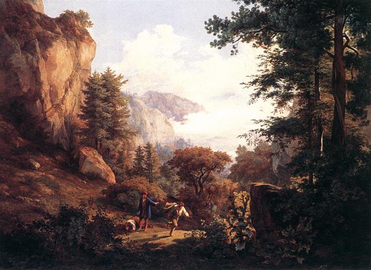 Wanderer and his Guard, 1829 - Károly Markó the Elder