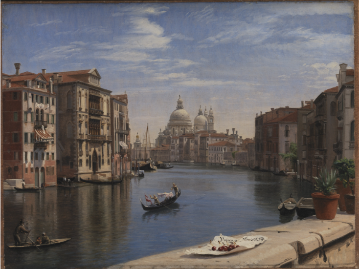 View of the Grand Canal in Venice. In the background S. Maria della Salute, 1854 - P.C. Skovgaard