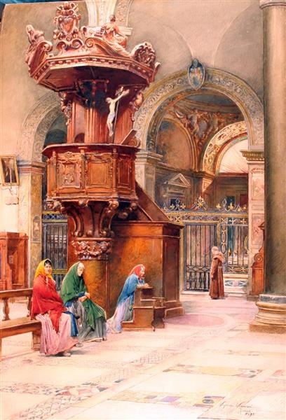 Women in prayer, 1895 - Scipione Simoni