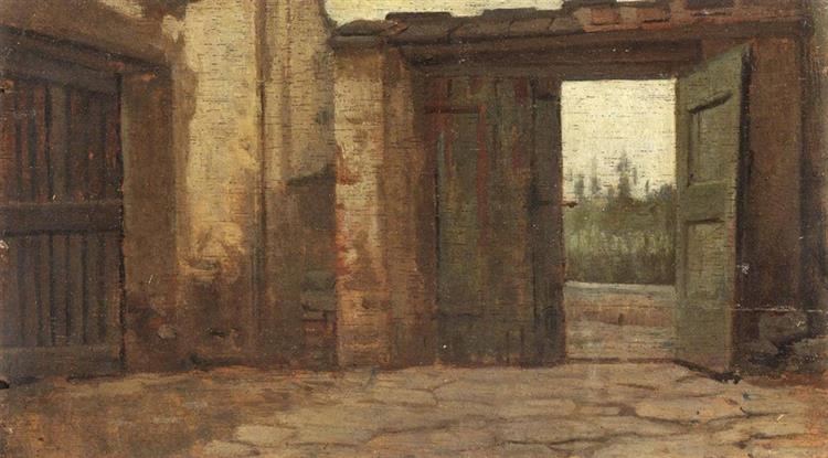 Courtyard entrance, 1864 - Silvestro Lega