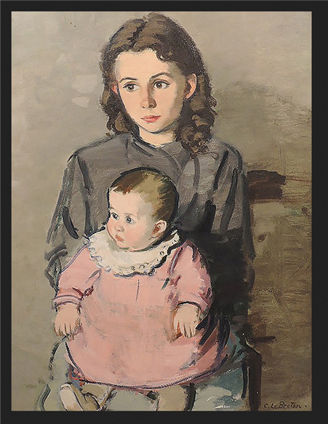 Mère Et Son Bébé - Constant Le Breton