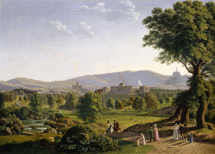 Castle Wilhelmshöhe with the Habichtswald, 1800 - Johann Erdmann Hummel