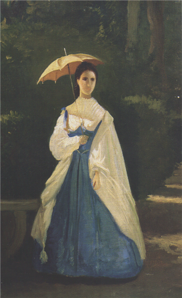 Lady in the garden, 1860 - 1861 - Vito d'Ancona