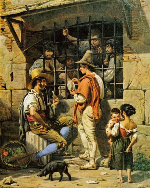 A Prison Scene in Rome, 1837 - Вильгельм Марстранд
