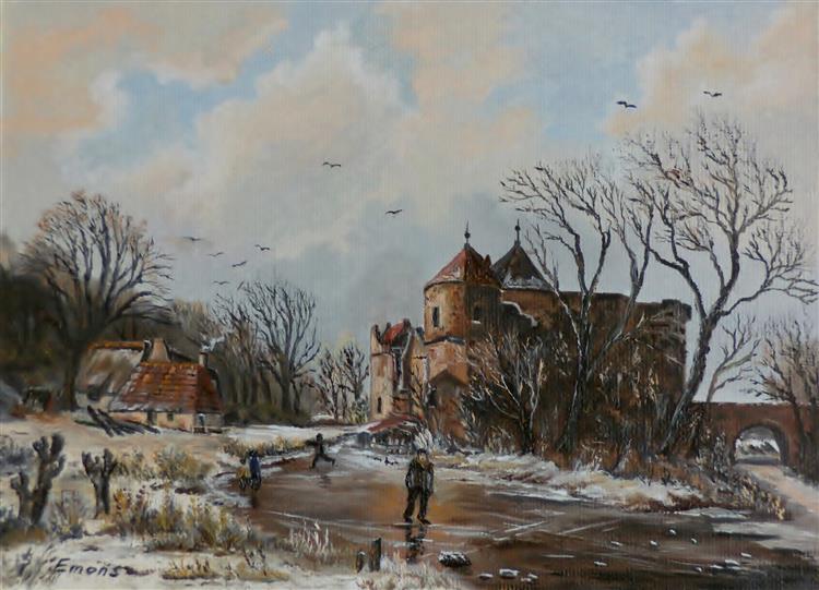 Winterlandschaft mit Burg - Hans-Peter Emons