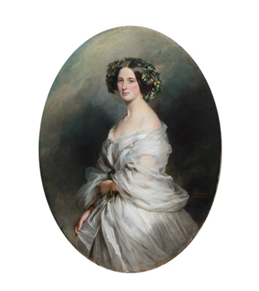 A Portrait of A Lady (thought to be Therese Freifrau Von Bethmann, nee Freiin Vrints V Treuenfeld), 1850 - 弗朗兹·克萨韦尔·温德尔哈尔特