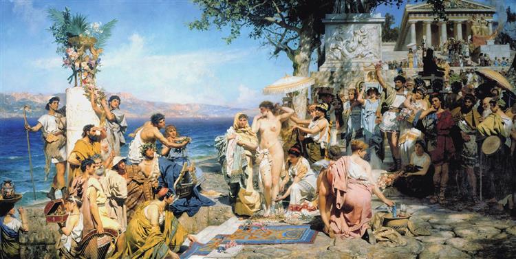Phryne at the Poseidonia in Eleusis, 1889 - Генріх Семирадський