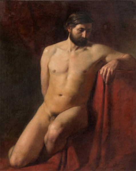 Male Nude with a Drape - Henryk Siemiradzki