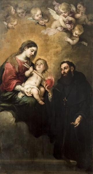 St. Augustine with the Virgin and Child, c.1664 - c.1670 - Бартоломе Эстебан Мурильо