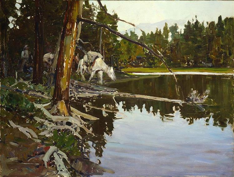 Cove in Yellowstone Park, 1937 - Frank Tenney Johnson
