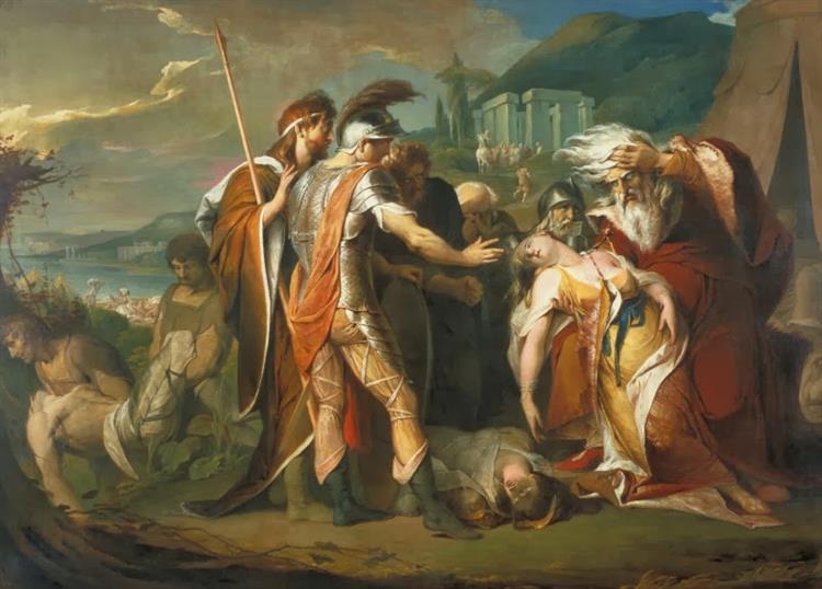 King Lear Weeping over the Dead Body of Cordelia, 1788 - Джеймс Баррі