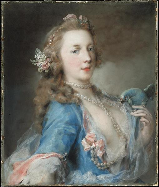 A Young Lady with a Parrot, c.1730 - Розальба Карр'єра